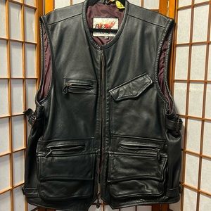 Biker X Tulsa, OK Men’s Black Leather Biker Vest XXL